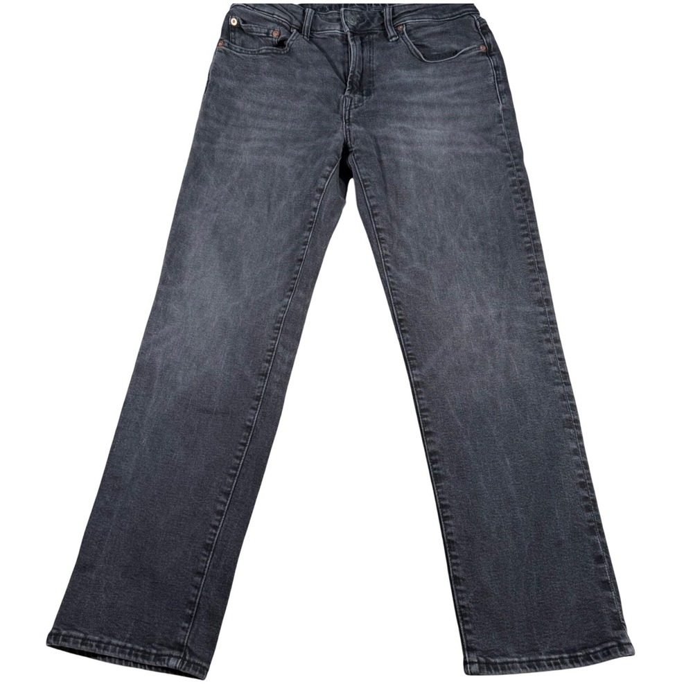 American Eagle Athletic Straight Jean Women 30x30(FITS 30x27)Black Airflex+Faded